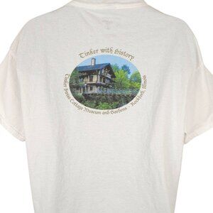 Tinker Swiss Cottage T Shirt Mens Size XL White Museum Gardens Rockford Illinois